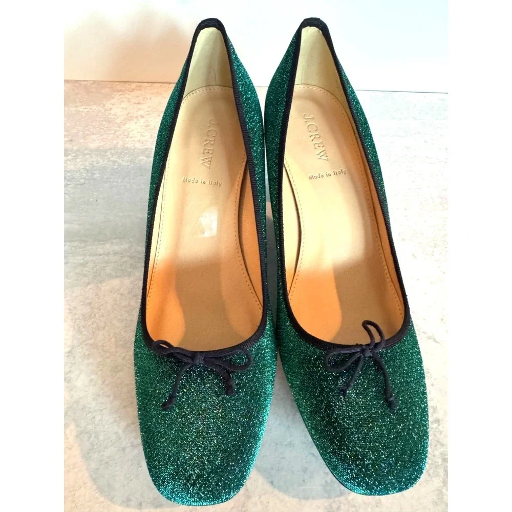J.Crew Sophia Glitter Pumps – Size 9.5 –‎ Green/Blue/Black